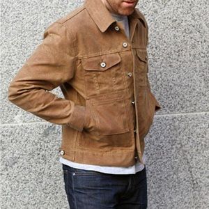 Gustin Original Trucker Jacket Waxed Brown